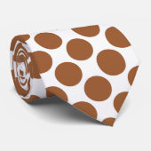 Brown Polka Dots on White Custom Necktie Stropdas (Opgerold)