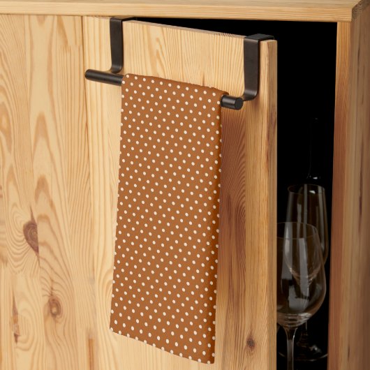 Brown Polka Dots Theedoek (Derde Gevouwen)
