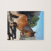 Brown pony turquoise Sky Legpuzzel (Horizontaal)