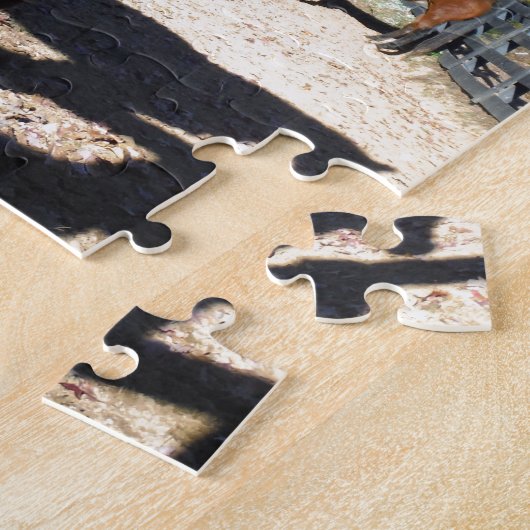 Brown pony turquoise Sky Legpuzzel (Zijkant)