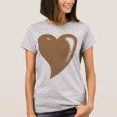 Brown Pop Art Heart T-shirt (Voorkant)