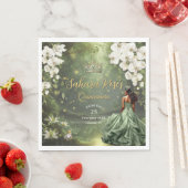 Brown Princess and Frog Sage Green Quinceanera 16 Servet (Insitu)