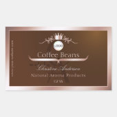 Brown Product Label Rosegold Frame Logo Monogram (Voorkant)