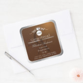 Brown Product Label Silver Frame Logo and Monogram (Envelop)