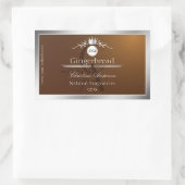 Brown Product Label Silver Frame Logo and Monogram (Tas)