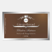Brown Product Label Silver Frame Logo and Monogram (Voorkant)
