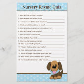 Brown Puppy Dog Boy Baby shower Nursery Rhyme Quiz (Voorkant)