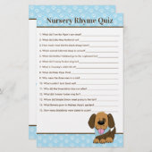 Brown Puppy Dog Boy Baby shower Nursery Rhyme Quiz (Voorkant / Achterkant)