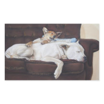 brown puppy white american bulldog realist art