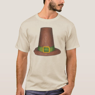 Brown Puritan Pilgrim Pet Happy Thanksgiving T-shirt