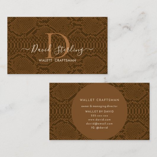 Brown Python Skin Visitekaartje (Voorkant / Achterkant)
