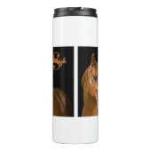 Brown Quarter Horse Photo Monogram Name Initiaal Thermosbeker (Achterkant)