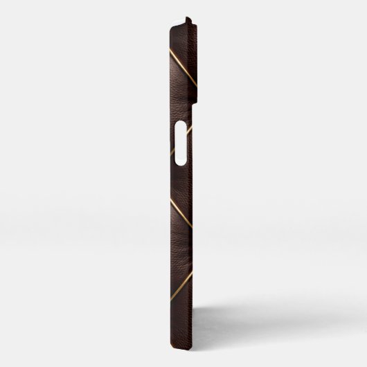 Brown Quilted Leather & Gold Studs Phone Case iPhone Hoesje (Rechterkant)