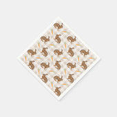 Brown Rabbits And Carrots Rustic Beige Gingham Servet (Hoek)