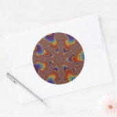 Brown Rainbow Starburst Ronde Sticker (Envelop)