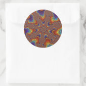 Brown Rainbow Starburst Ronde Sticker (Tas)