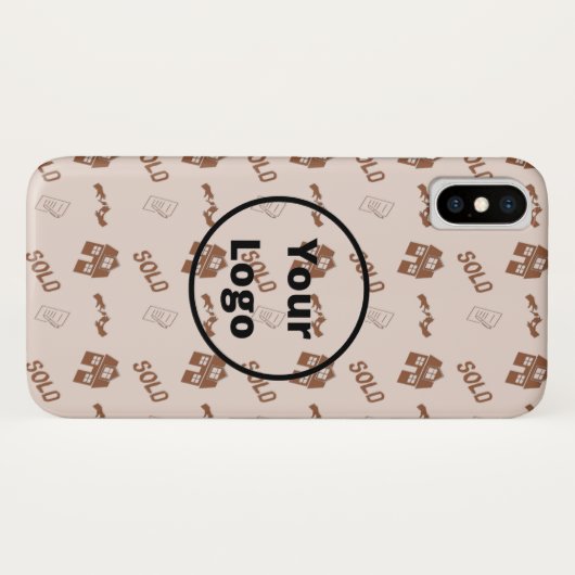 Brown real estate business pattern Case-Mate iPhone case (Achterkant (horizontaal))