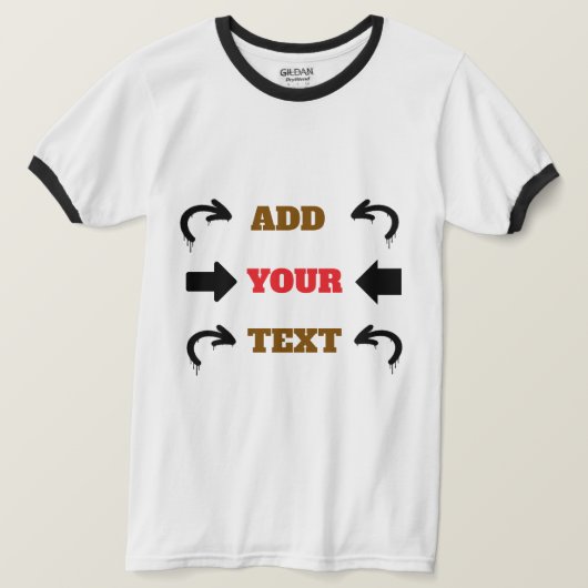 Brown Red Black Text Graphic Design T-shirt (Design voorkant)