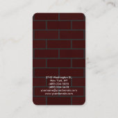 Brown Red Brick Wall Brick Creative Consultant Visitekaartje (Achterkant)
