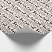 Brown Reindeer Holiday Fun Sweater Kerstmis Cadeaupapier (Hoek)