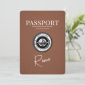 Brown Reno Passport Bewaar de datum Save The Date (Staand voorkant)