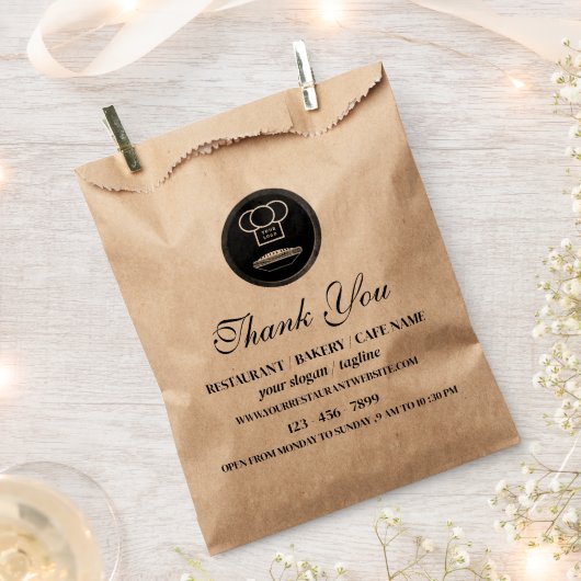 Brown Restaurant Bakery Food Custom Logo Bedankzakje (Geknipt)