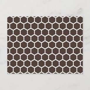 Brown Retro Colorful Modern Honeycomb Pattern Briefkaart
