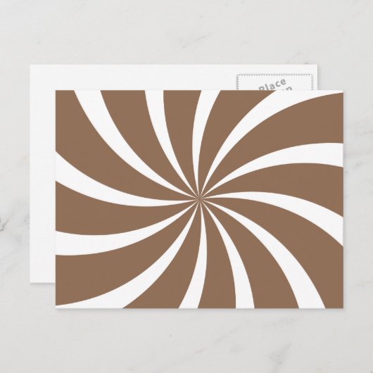 Brown Retro Colorful Modern Swirls Pattern Briefkaart (Voorkant / Achterkant)