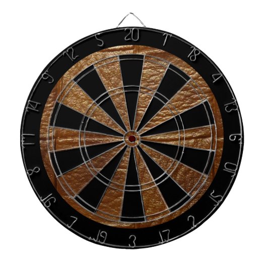 Brown Retro Custom Leather Dartbord (Voorkant)