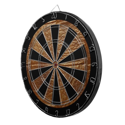 Brown Retro Custom Leather Dartbord (Voorkant Rechts)