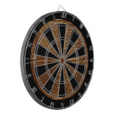 Brown Retro Custom Leather Dartbord (Voorkant Links)