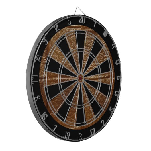 Brown Retro Custom Leather Dartbord (Voorkant Links)