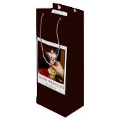 Brown Retro Olive Sunshine Cocktail Gift Bag Wijn Cadeautas (Achterkant Gekanteld)