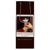 Brown Retro Olive Sunshine Cocktail Gift Bag Wijn Cadeautas (Voorkant)
