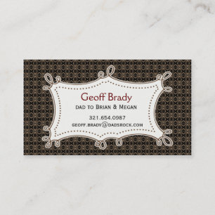 Brown Retro papa-kaart Contactkaartje
