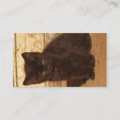 Brown Retro Sepia Kitten Visitekaartjes (Achterkant)