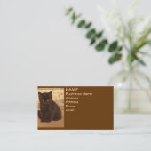 Brown Retro Sepia Kitten Visitekaartjes (Staand voorkant)
