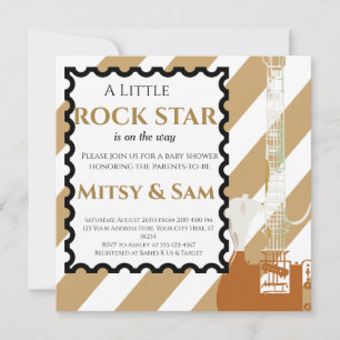 Brown Rock Star Rock een Baby shower tot ziens Kaart