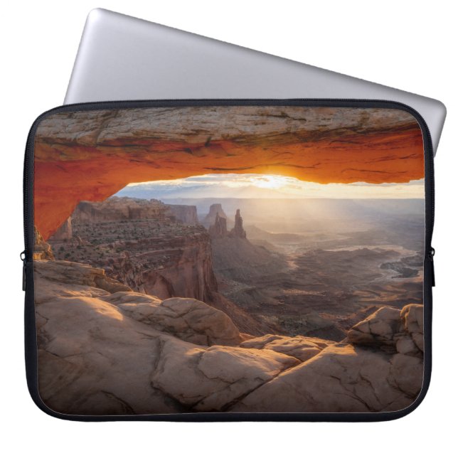 BROWN ROCKY MOUNTAIN TIJDENS SUNSET LAPTOP SLEEVE (Voorkant)