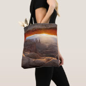 BROWN ROCKY MOUNTAIN TIJDENS SUNSET TOTE BAG (Dichtbij)