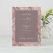 Brown Romantic Floral Stained Glass Effect Save The Date (Staand voorkant)