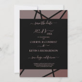 Brown Romantic Glas in lood Effect-fotokaart Save The Date (Voorkant)