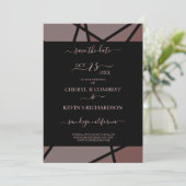 Brown Romantic Glas in lood Effect-fotokaart Save The Date (Staand voorkant)