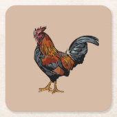 Brown Rooster Onderzetter (Voorkant)