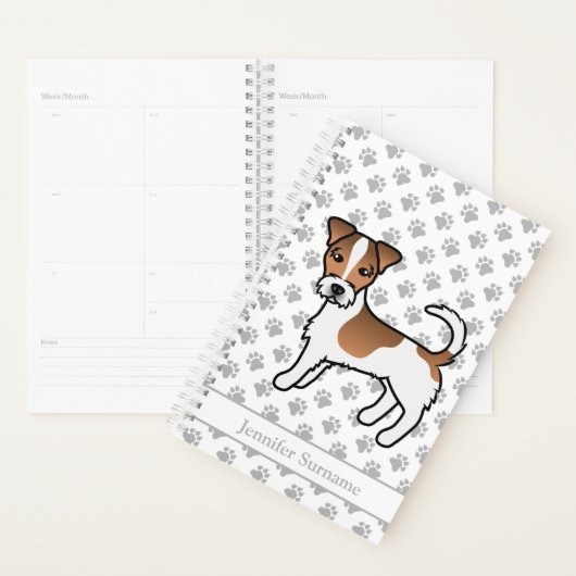 Brown Rough Coat Jack Russell Terrier Dog & Name Planner (Display)