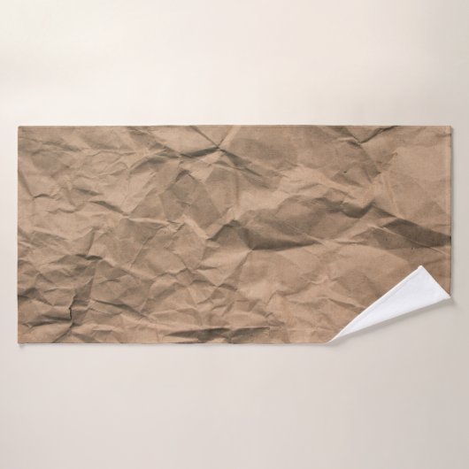 Brown Rough crumpled recycled paper texture Badhanddoek (Badhanddoek)
