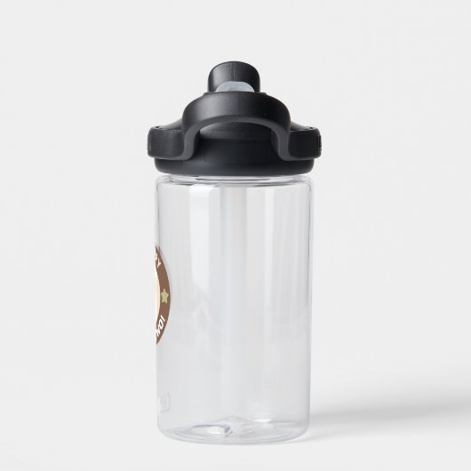 Brown Round Sticker Baby Waterfles (Achterkant)