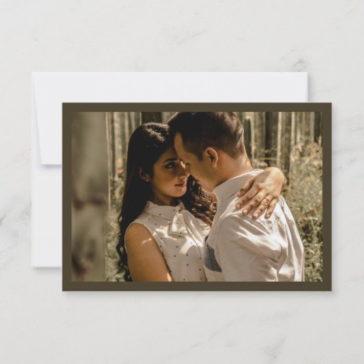 Brown RSVP QR Code Card for Modern Wedding (Achterkant)