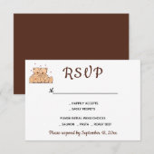 Brown RSVP Teddy Bears Love Wedding Party Kaartje (Voorkant / Achterkant)