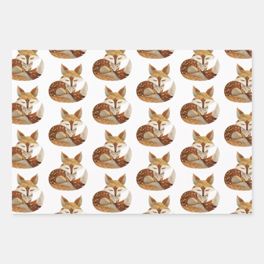 Brown Rust Sinaasappel Cream Fox Inpakpapier Vel (Voorkant 3)